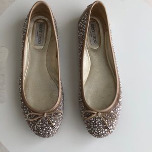 Jimmy Choo Weber Crystal-embellished ballet flats